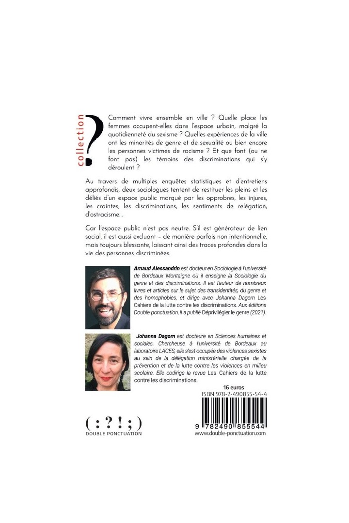Discriminations dans la ville : sexisme, racisme et lgbtphobies dans l'espace public