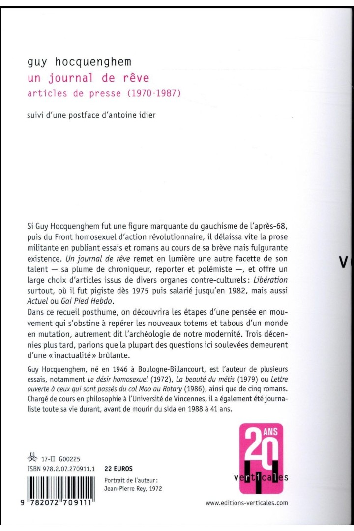 Un journal de rêve ; articles de presse (1970-1987)