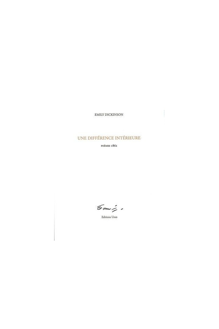 Une différence intérieure : Poèmes 1862