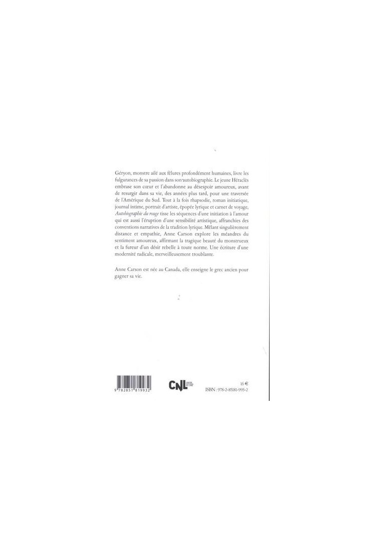 Autobiographie du rouge
