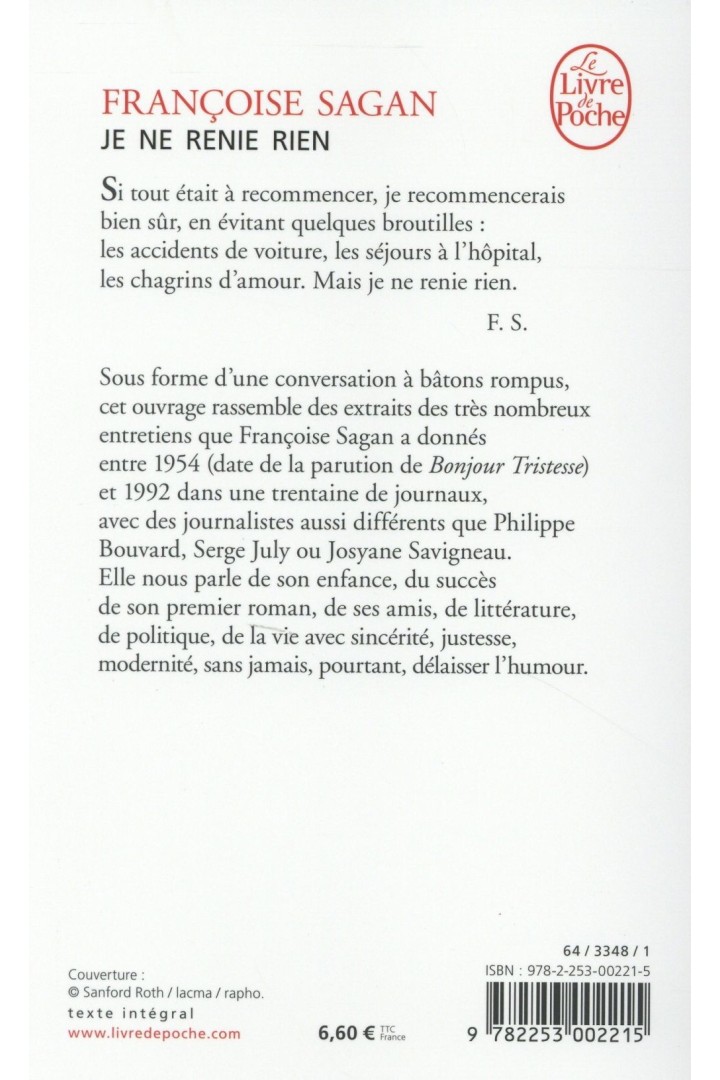 Je ne renie rien