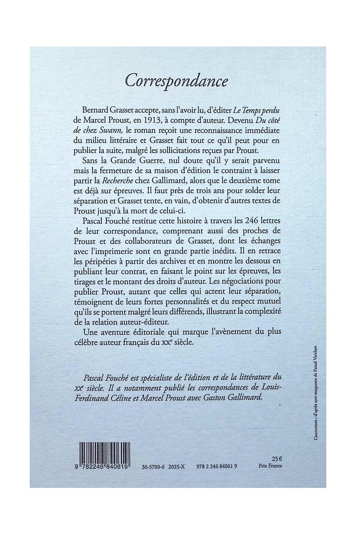Correspondance ; Proust chez Grasset, une aventure éditoriale
