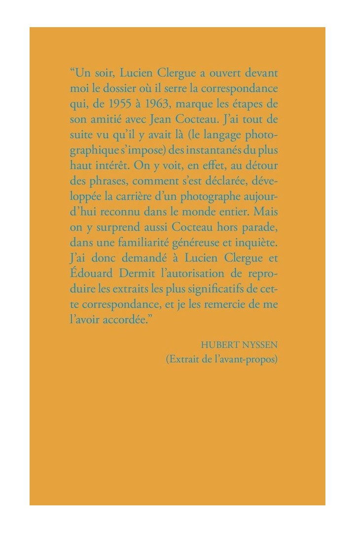 Correspondance Jean Cocteau et Lucien Clergue