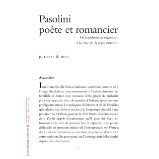 Pasolini, poète et romancier : de la pulsion de régression à la crise de la représentation