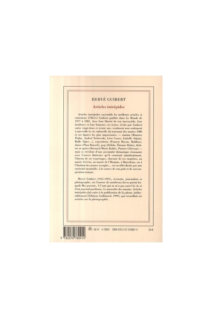 Articles intrépides (1977-1985)