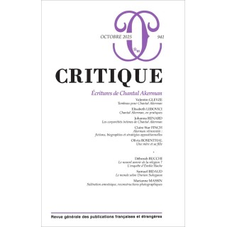 Revue Critique n.941 : Écritures de Chantal Akerman