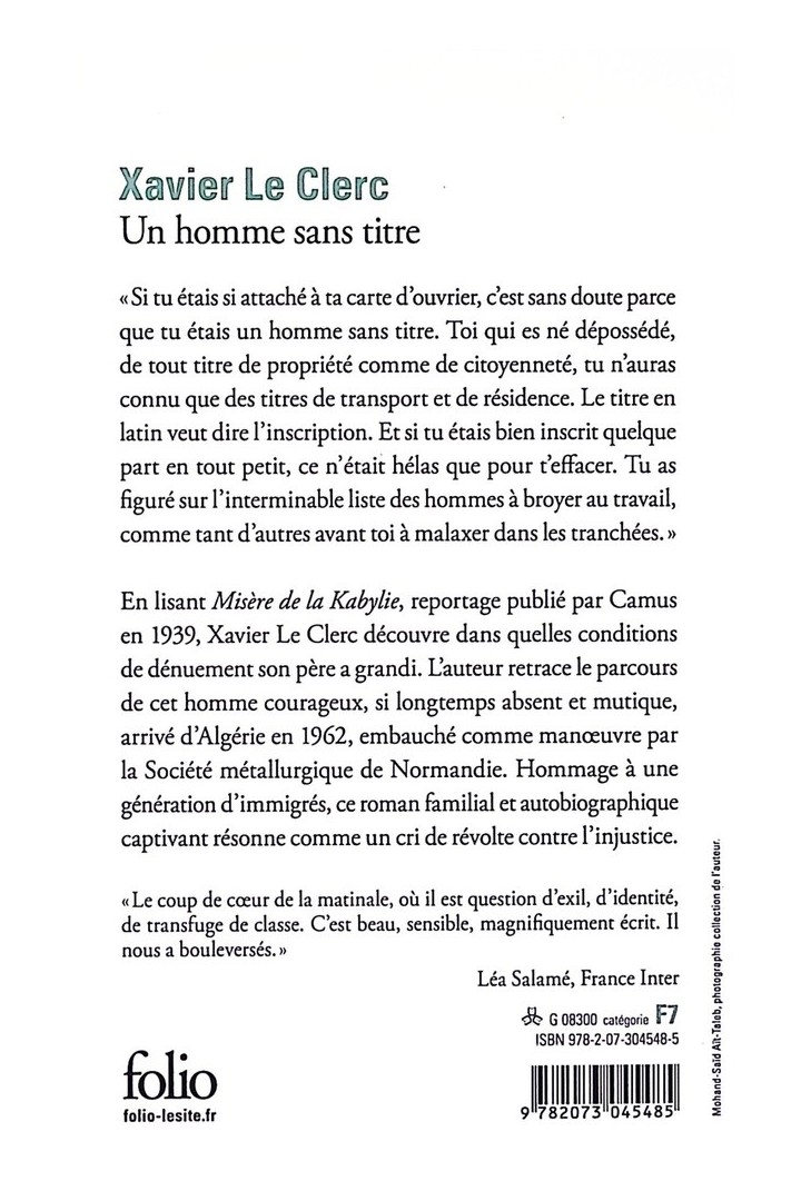 Un homme sans titre