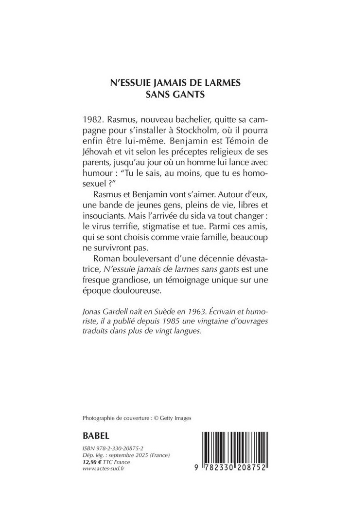 N'essuie jamais de larmes sans gants