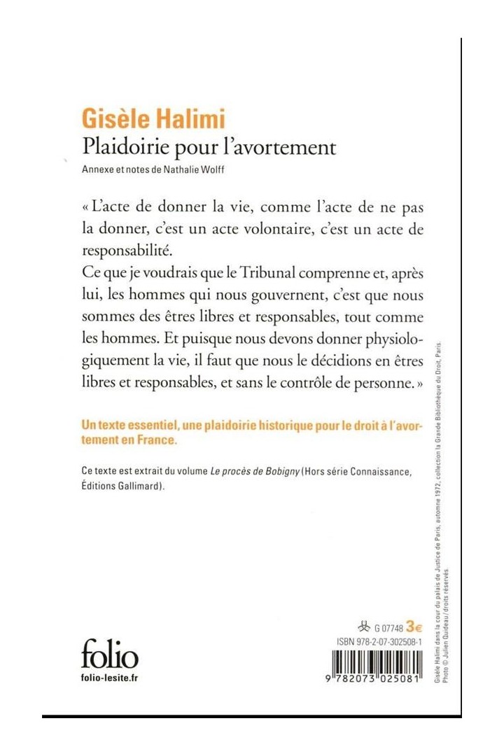 Plaidoirie pour l'avortement