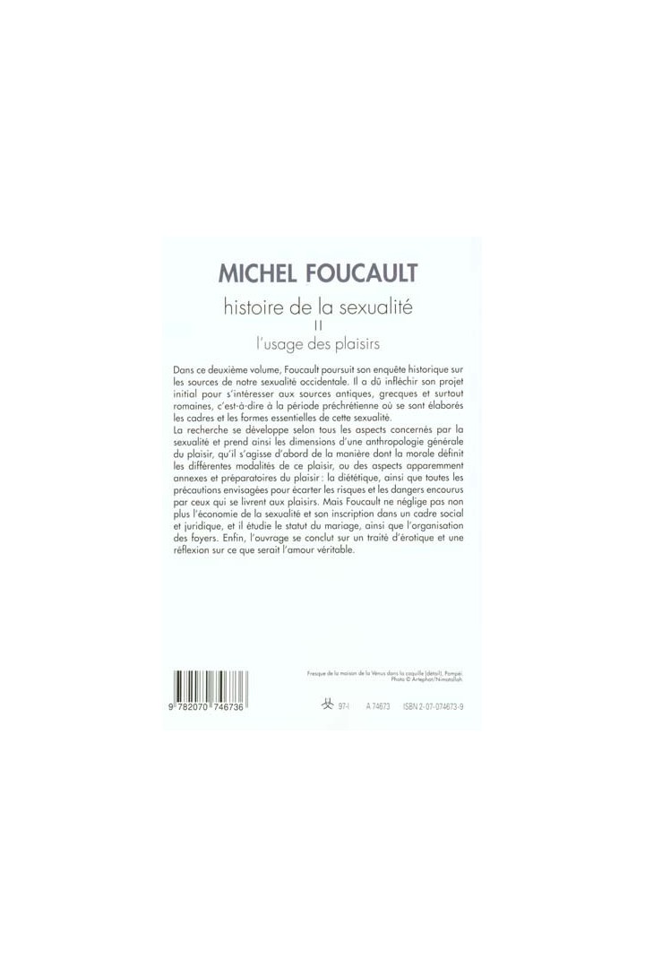 Histoire de la sexualité Tome 2 ; l'usage des plaisirs