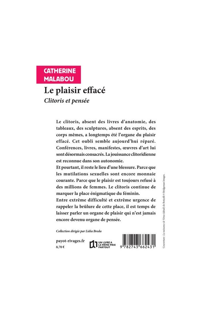 Le plaisir effacé ; clitoris et pensée