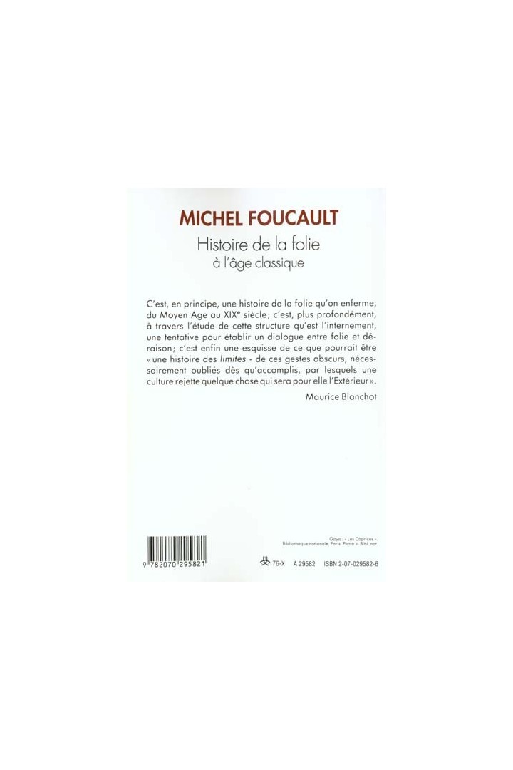 Histoire de la folie à l'âge classique
