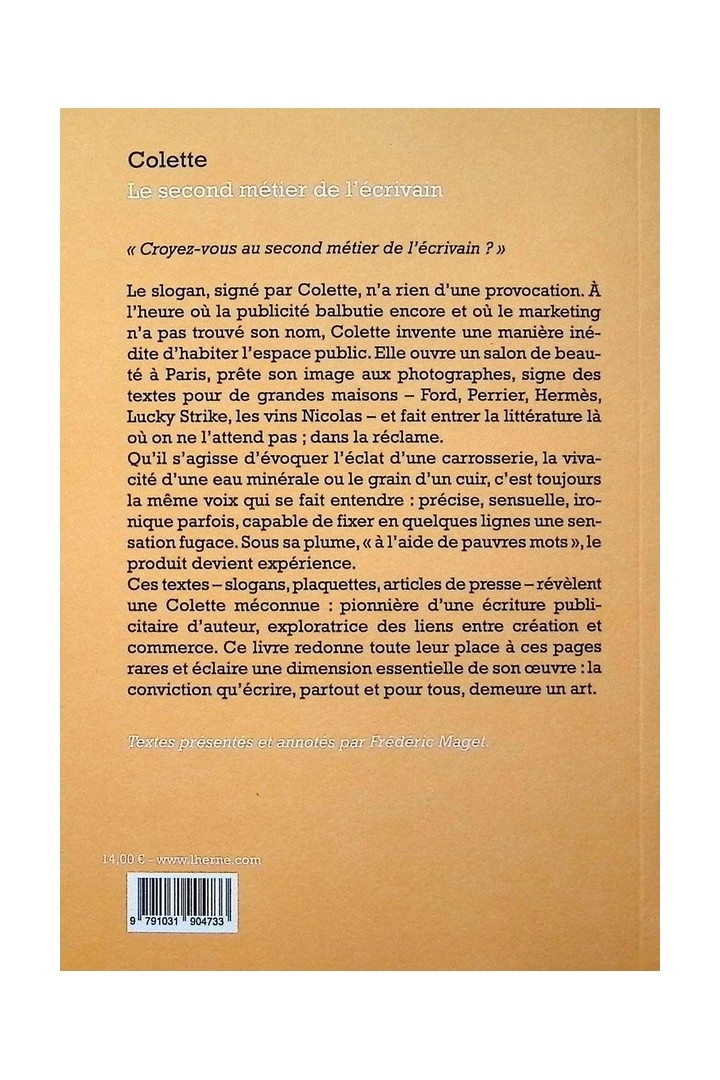 Le second metier de l'écrivain
