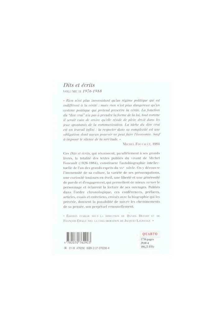 Dits et écrits Tome 2 ; 1976-1988